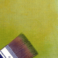 Wandfarbe Limettengrün, aus mehreren Farbschichten
