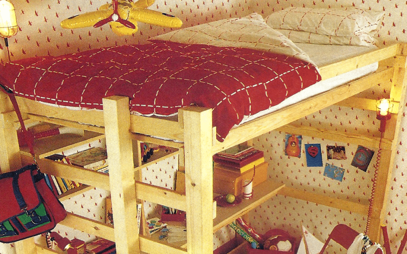 DIY Bauplan Bett. Kostenlose Anleitung mit Schreibtisch