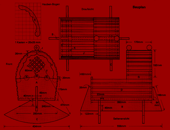 Bauplan Puppenwiege aus Fichtenbrettern selbst gebaut