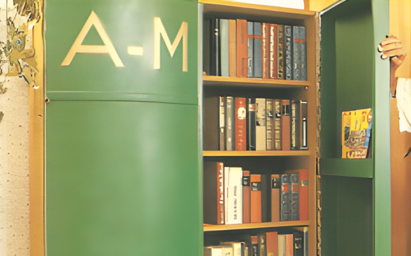 Bücherschrank-Raumgestaltung. Individuelles Design Zuhause
