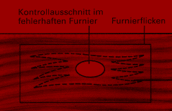 Furnierschäden an Möbelfurnier ausbessern