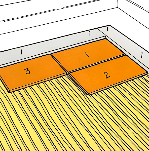 Günstiger Verlegeplan für Bodenfiesen. Mit Expertentipps