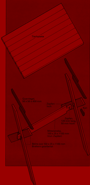 Zerlegbarer Terrassentisch