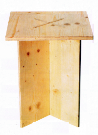 Bauplan zerlegbarer Hocker, Platzsparend