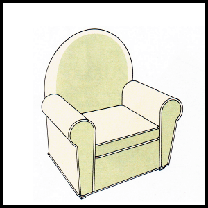 Sitzkissen beziehen, bei Sesseln und Sofas 